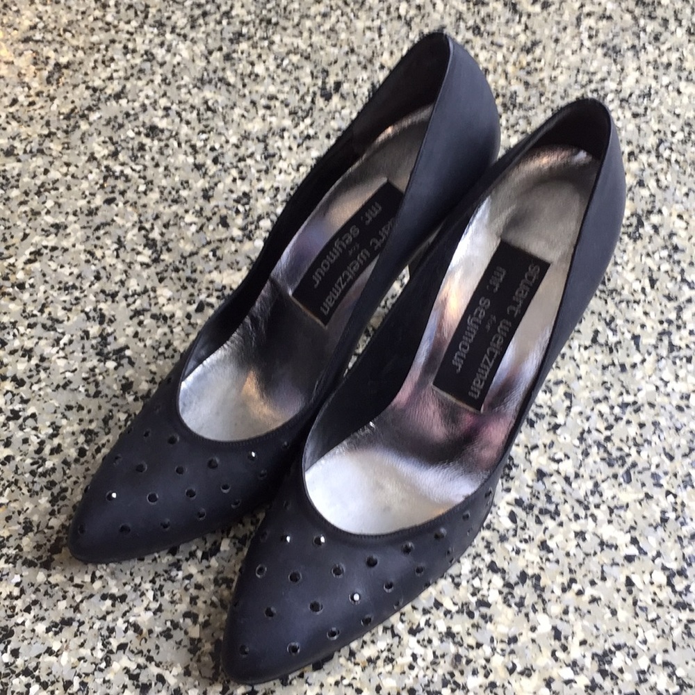 Stuart Weizmann 80s black matte stiletto heels